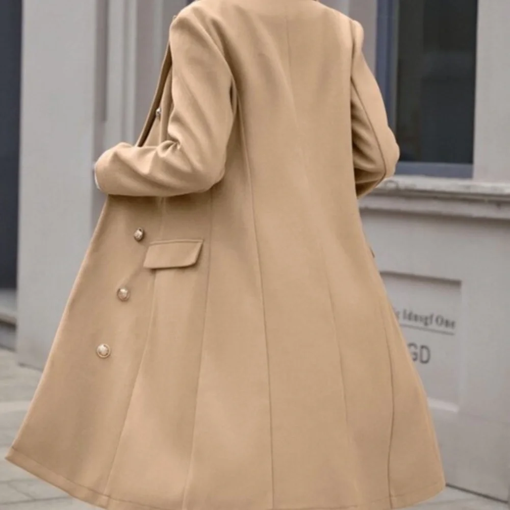 Classic Black Button up Long Jacket Coat - Picture 8 of 16